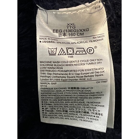 Gap Kids Fuzzy Fair Isle Sweater Dress Blue Red Knit Long Sleeve Winter Cozy - Picture 12 of 12